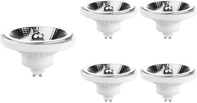 Spectrum LED AR111 Spot Lamp GU10 - 12W - 230V - 1250 Lumen - 6000K Koud Wit - Ø111mm - Voor Werkverlichting, Spiegelkast of Garage - 5 stuks