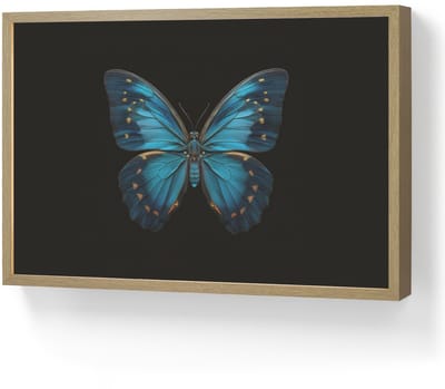 Wandlamp 60x40 cm - Oplaadbaar - Vlinder - Blauw - Contrast - Wandlampen binnen woonkamer - Slaapkamer lamp - Decoratieve nachtlamp - Vloerlamp draadloos