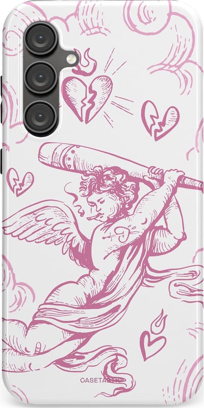 Casetastic Hoesje Geschikt voor Samsung S23 FE - Stijlvolle Beschermende Duo-layer Case - Engel Roze Liefde