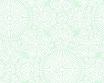 GRAFISCHE BLOEMEN BEHANG - Blauw Groen Wit - AS Creation COZZ