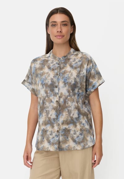 camel active Cotton blouse met korte mouwen - Maat womenswear-XXS - Meerkleurig