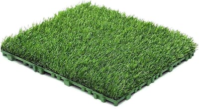 Kunstgras Tegels - Grastapijt Gazonmatten - Terras Aankleden - In elkaar grijpend ontwerp - 8 stuks - Groen