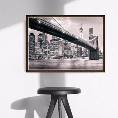 Perceuse ronde 5D bricolage diamant peinture  City Bridge  broderie point de croix 3D décor à la maison 20X30CM gray