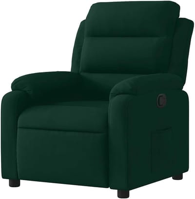 Relaxstoel Fluweel - Leunstoel Fauteuil - Ontspannen Zitten - Handmatig Verstelbaar - 75 x 925 x 100 cm - Donkergroen