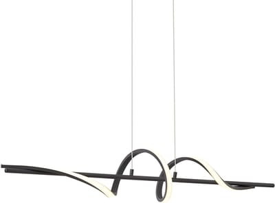 QAZQA wokkel - Design LED Hanglamp voor boven de eettafel | in eetkamer - 1 lichts - L 112 cm - Zwart - Woonkamer