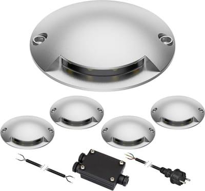 LED Vloerlamp - Buitenlamp Rond - Pad Verlichting - Beloopbaar 1000kg - 70mm Diameter - Aluminium Mat