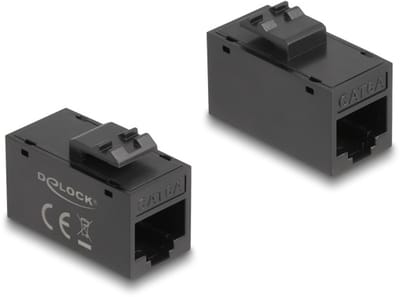 Delock Keystone Module RJ45 jack to RJ45 jack Cat.6A UTP black