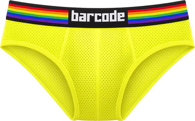 Barcode Berlin Pride Brief Neongreen - MAAT M - Heren Ondergoed - Slip voor Man - Mannen Brief