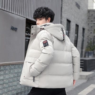 Veste matelassée épaisse et chaude en coton pour homme, vêtement d'hiver en duvet de coton 4XL white