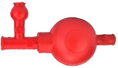 Dailygoods- Pipetvuller Grote Zuigkracht - Rubber - 3 Kleppen - Veilig - Duurzaam - Corrosiebestendig - Zuigballon
