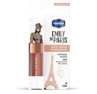 Vaseline x Emily in Paris Lip Oil Nude Crème, getinte lipgloss voor vollere lippen (1x4g)