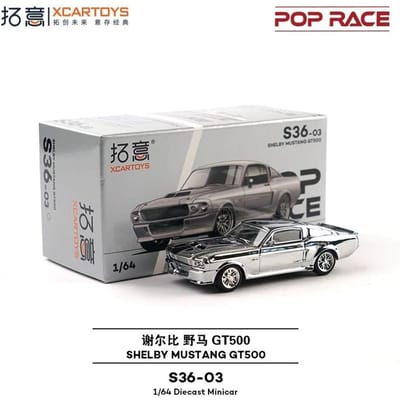 Nieuw op voorraad Xcartoys Poprace 1:64 Shelby Mustang Gt500 Legering Miniatuur Auto Model Shelby S36-03 Mustang Gt500 Model Speelgoed Cadeau gray
