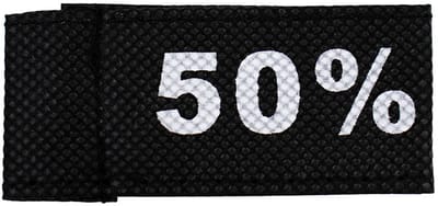 50x Kledinglabel 3x6cm - 50% zwart