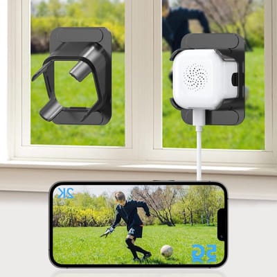 Raamcamera Beveiliging - Binnen Buiten Camera - Huisbewaking - Kristalhelder 2K Kleuren Nachtzicht - 3MP HD Resolutie - Wit