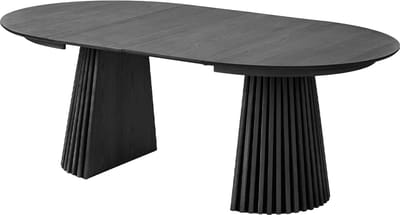 Artichok Alko Uitschuifbare Houten Eettafel Zwart - Rond - Ovaal - Scandinavisch - Lange - Verlengbare - Ø 120 tot 200 cm
