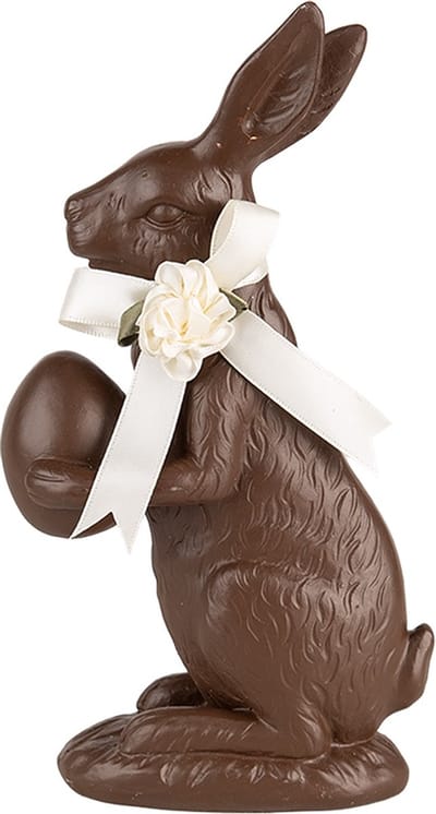 Clayre & Eef Decoratie Beeld Konijn 20 cm Bruin Kunststof