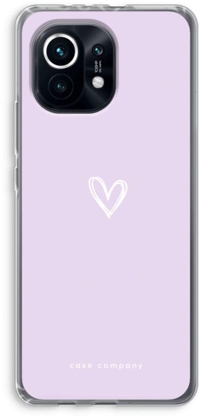 Case Company® - Hoesje geschikt voor Xiaomi Mi 11 hoesje - Klein hartje paars - Soft Cover Telefoonhoesje - Bescherming aan alle Kanten en Schermrand