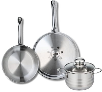 Set van 2 Koekenpannen 24 en 28 cm en 1 braadpan 16 cm Elo Profi Brillant