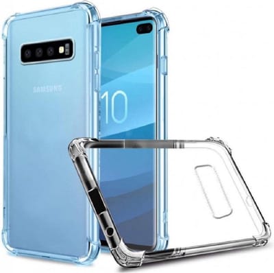 LuxeBass Hoesje geschikt voor Samsung Galaxy S10 - Transparant - Antishock siliconen hoesje met koord - telefoonhoes - gsm hoes - telefoonhoesje
