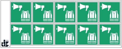 Ontruiming materiaal sticker - E076 | 5 x 5 cm - 10 stuks per vel
