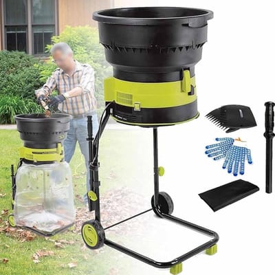 Elektrische Bladmulcher - Composthakselaar Tuin - Tuinafval Verwerken - Bladloos Nylon Koord - 2500W Vermogen - Zwart