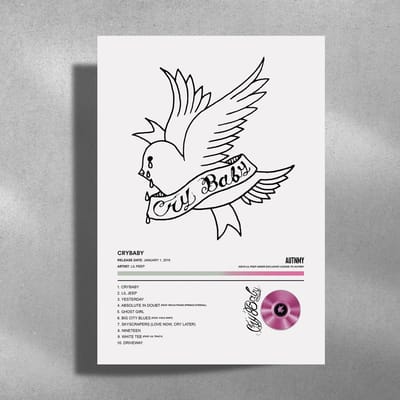Lil Peep - CryBaby - Metalen Poster 30x40cm