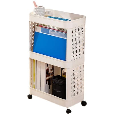 Mobiele Boekenplank met Wielen Flexibel Verbeter Ruimtegebruik Duurzaamheid Rollende Opbergwagen voor