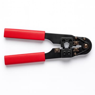 Krimptang - Krimpen, strippen en knippen - Kabels van 0.5 tot 6mm² - Geschikt voor RJ45 - Metaal - Rood - Allteq