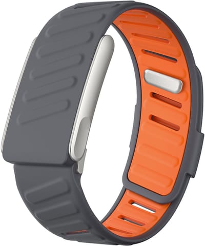 Strap-it Siliconen sport bandje met druksluiting - geschikt voor Whoop MG (donkergrijs/oranje)