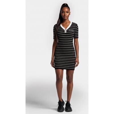 Karl Lagerfeld Striped V-neck Knit Dress Black-white Stripes Taglia: XS | Abiti Mini Outlet | Donna | Nero