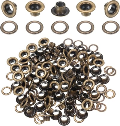 Pack van 50 metalen oogjes 5 mm met rvs kwaliteit voor banners, leren schoenen en handtassen