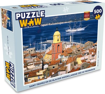 Puzzel Saint-Tropez en de blauwe middellandse zee in Frankrijk - Legpuzzel - Puzzel 500 stukjes