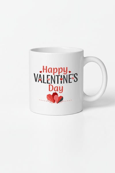 Valentijnsdag Mok - 'Happy Valentine's Day' Design - Romantisch Liefdes Cadeau