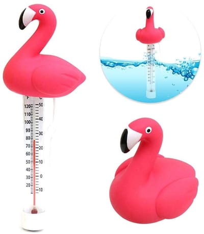 Zwembad Thermometer Flamingo - Vijver Thermometer - Drijvende Thermometer - Drijvend - Waterthermometer - Buitenthermometer - Badthermometer - Hottub - Jacuzzi