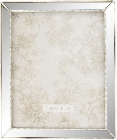 Clayre & Eef Fotolijst 20x25 cm Zilverkleurig Kunststof Rechthoek Fotokader Wissellijst Foto Frame