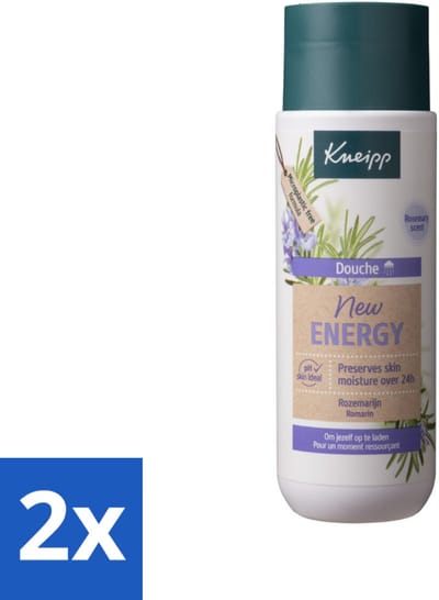2 x Kneipp Douche New Energy 200 ml - Douchegel - Energie - Rozemarijn - Natuurlijke Geur - Hydraterend