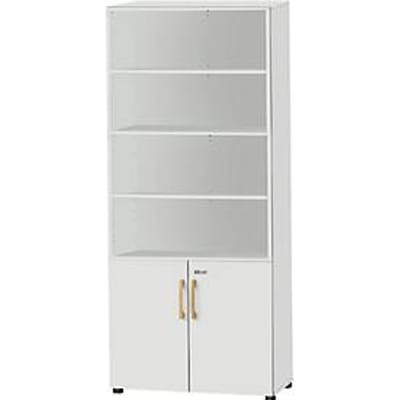 Schäfer Shop Select Start Off Combinatiekast hout, 6 OH, afsluitbaar, B 800 x D 420 x H 2240 mm, hout, lichtgrijs