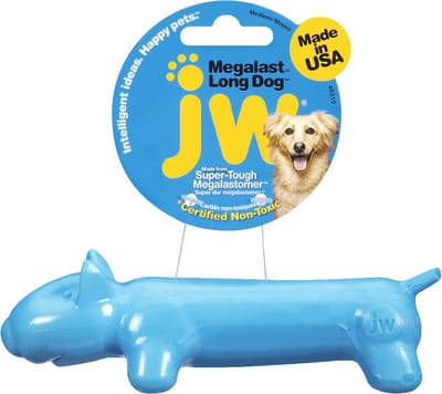 JW Megalast Long Dog Toy - 23 cm - Hondenspeeltje - Hondenspeelgoed - Rubber - Meerkleurig - L