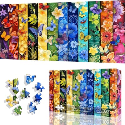 Kleurrige 1000-delige Puzzel van Bloemen, 80 x 41 cm, Uitdagende Puzzel voor Volwassenen en Kinderen vanaf 14 Jaar, Perfect voor Ontspanning en Gezellige Gezinstijd, Thuisdecoratie