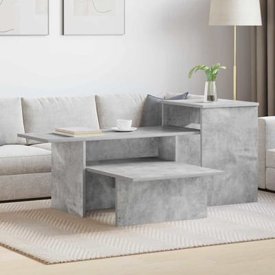 vidaXL - Wandtafel - Beton - Grijs - 91,5 - x - 35 - x - 38,5 - cm - Bewerkt - hout