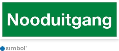 Simbol® - Sticker Nooduitgang - Formaat 5 x 15 cm.