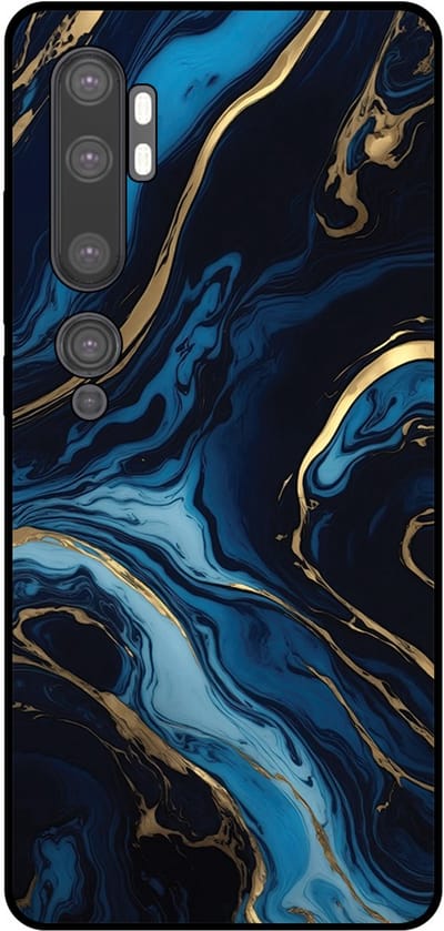 Smartphonica Telefoonhoesje Geschikt voor Xiaomi Mi Note 10 / 10 Pro met marmer opdruk - TPU backcover case gold blue marble design - Goud Blauw geschikt voor Xiaomi Mi Note 10;Xiaomi Mi Note 10 Pro