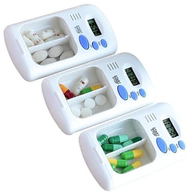 VT Goods - Medicijndoos - Draagbare Minipilhouder - Digitaal Alarm - 10 x 7 x 3 cm - Medicijnopslag - Organiseer je pillen - Geschikt voor dagelijks...