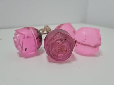 Decoratieve Rozenzeep met Lavendel, natuurlijke handgemaakte zeep zonder palmolie, geurige vaste handzeep