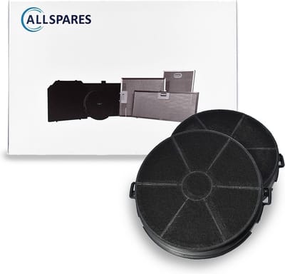 AllSpares Koolstoffilter voor afzuigkappen (2st.) geschikt voor Faber 112.0290.590 en Zanussi EFF73 (Ø187mm)