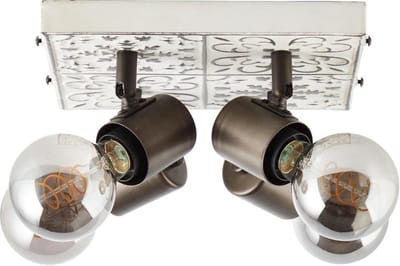 BRILLIANT Vagos spotplaat 4-vlams zwart / wit binnenverlichting, verstralers, rondel | 4x A60, E27, 28W, geschikt voor normale lampen (niet inbegrepen) | A ++ | Draaibare hoofden