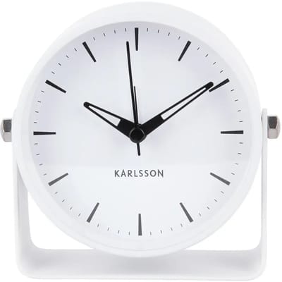 Karlsson Wekker Calm - Wit - 10.5x10.5x11cm - Modern - Wekker voor slaapkamer - Wekkers