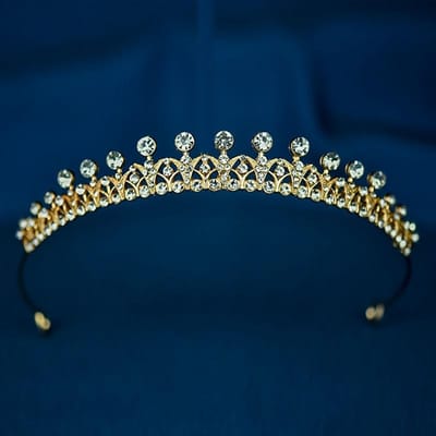 Bruidskroon Hoofddeksel Strass Kroon Bruidsjurk Accessoires Prinses Haarband Verjaardag Volwassen Ceremonie Meisjes Haaraccessoires beige