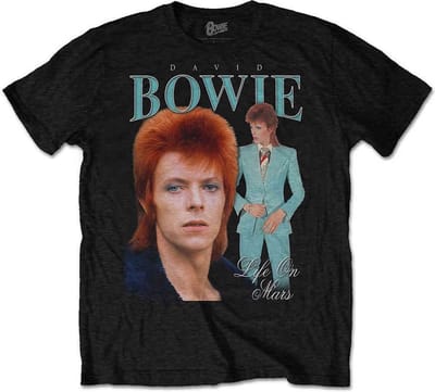 David Bowie - Life On Mars Homage Heren T-shirt - M - Zwart