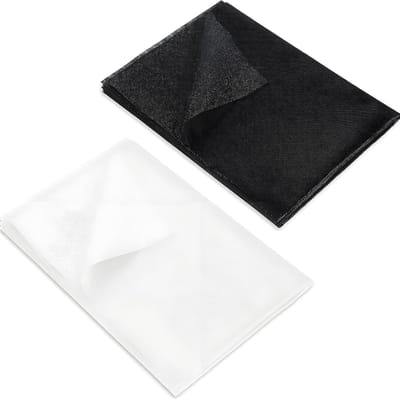 Vlieseline Strijkbaar - Naaifabric - Kleding Verstevigen - Dubbelzijdig Zacht - 2x 1m x 2m - Zwart Wit